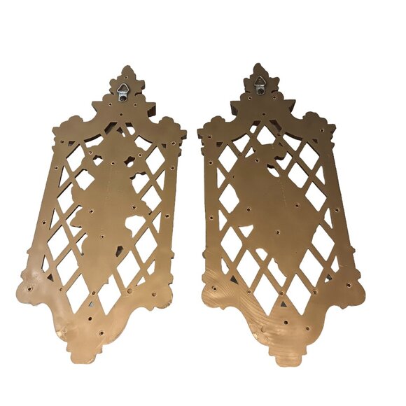 1970’s Hollywood Regency Gold Wall Plaques Set Of Two Dart Industries Syroco - Picture 3 of 14